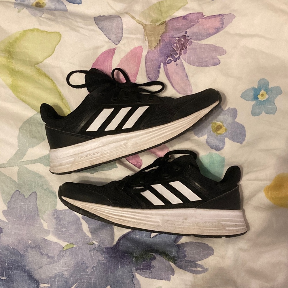 Adidas Black and White Cloudfoam Running Shoes